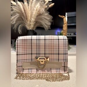 Plaid Chain Crossbody Bag